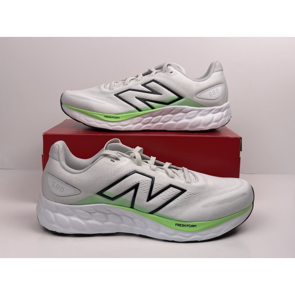 New Balance Fresh Foam 680 V8 Running Shoe Men's Sz 10.5 4E Wide White M680RH8
